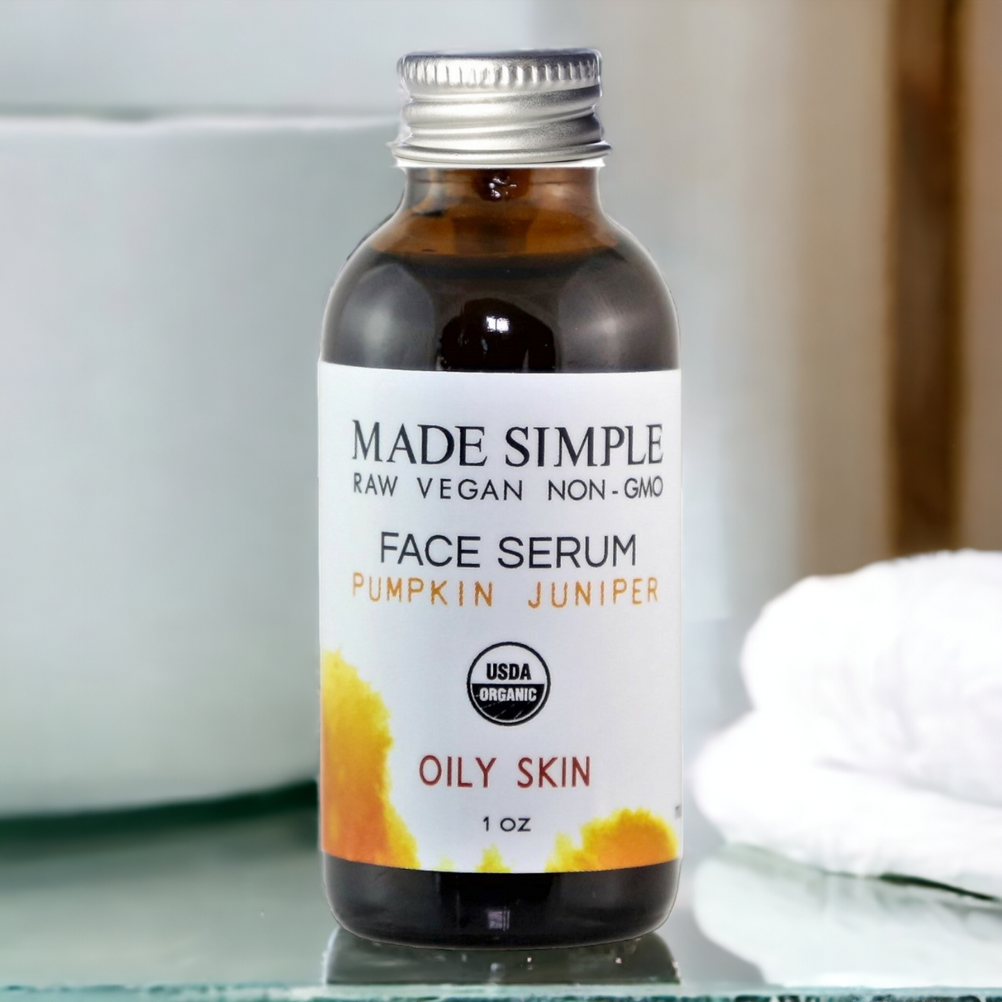 Pumpkin Juniper Face Serum for Oily Skin - Certified Organic, Vegan & Cruelty-free